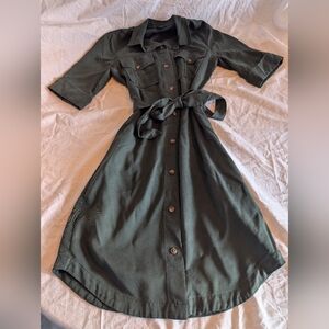 2/50$ RW&CO. Olive Button-Up Midi Dress
